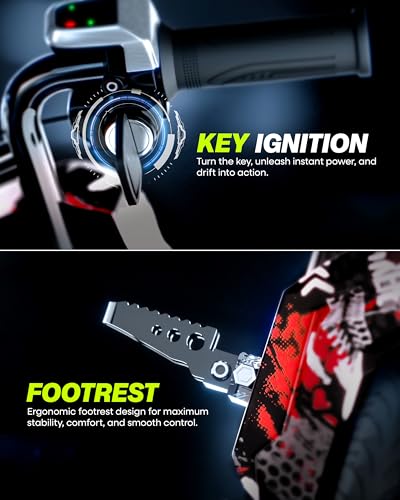 Image of Uboard 3-Wheel Drifter with LED Lights and Bluetooth for Kids Ages 6+Years, Front Disc Brakes, 15 km /h Top Speed, 3-Hour Charge, 75 kg Weight Capacity