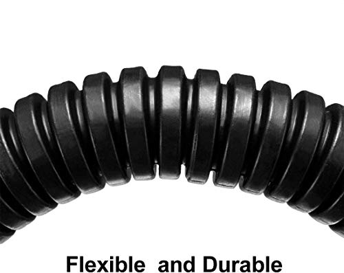 Yxq 44Feet 10Mm Id Corrugated Tubing Cable Cover Sleeve Not-Split Bellows Pipe Flexible Electric Conduit Liquid Hose Insulation Wire Loom Black Pe Plastic #TOP4