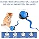 Gofady Katzenball Elektrisch Wiederaufladbar mit Powerball Katze - Interaktiver Spielball für Katzen 360°, Katzenspielzeug Ball Elektrisch mit USB & LED-Leuchten (3 Modes, Blau)