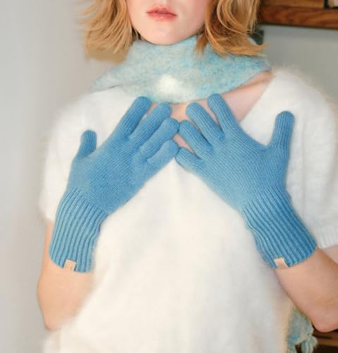 GJHFCXSO Luvas de inverno para mulher com ecrã táctil malha macia elásticas e quentes moda fofa luva