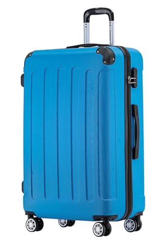BEIBYE Zwillingsrollen Hardcase Reisekoffer Koffer Trolleys Hartschale in XL-L-M in 14 Farben (Türkis, Großer Koffer (76 cm)) BEIBYE Zwillingsrollen Hardcase Reisekoffer Koffer Trolleys Hartschale in XL-L-M in 14 Farben (Türkis, Großer Koffer (76 cm))