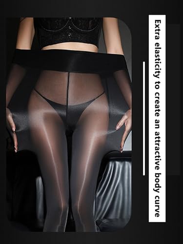 HTRUIYA Shiny Tights for Women Sheer Control Top Pantyhose with Plus Size Crotch Tights Reinforced Toes For Ladies Stocking4