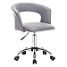 WOLTU BH39hgr Silla de Escritorio Ergonómica Silla de Ordenador Oficina Asiento de Lino Taburete de Giratorio con Ruedas Juedo de 1 Taburete de Trabajo Gris Claro