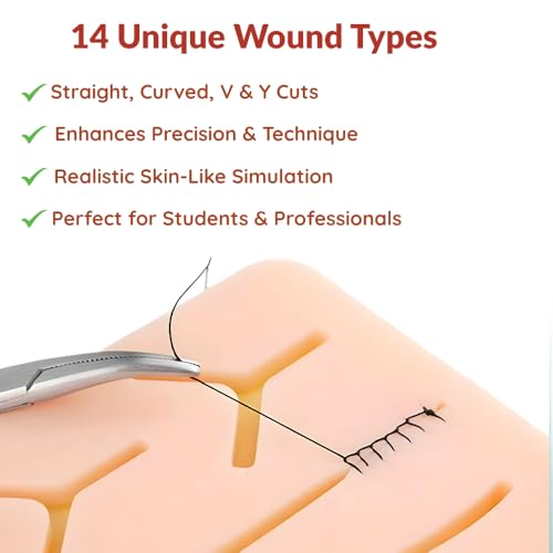 Image of B-Arm Suture Practice Pad - 3 Layer Silicone Suturing Training Pad with Skin, Fat & Muscle Layers | Reusable Medical Stitching Practice Model for Students & Suture Kit Training (Normal size)