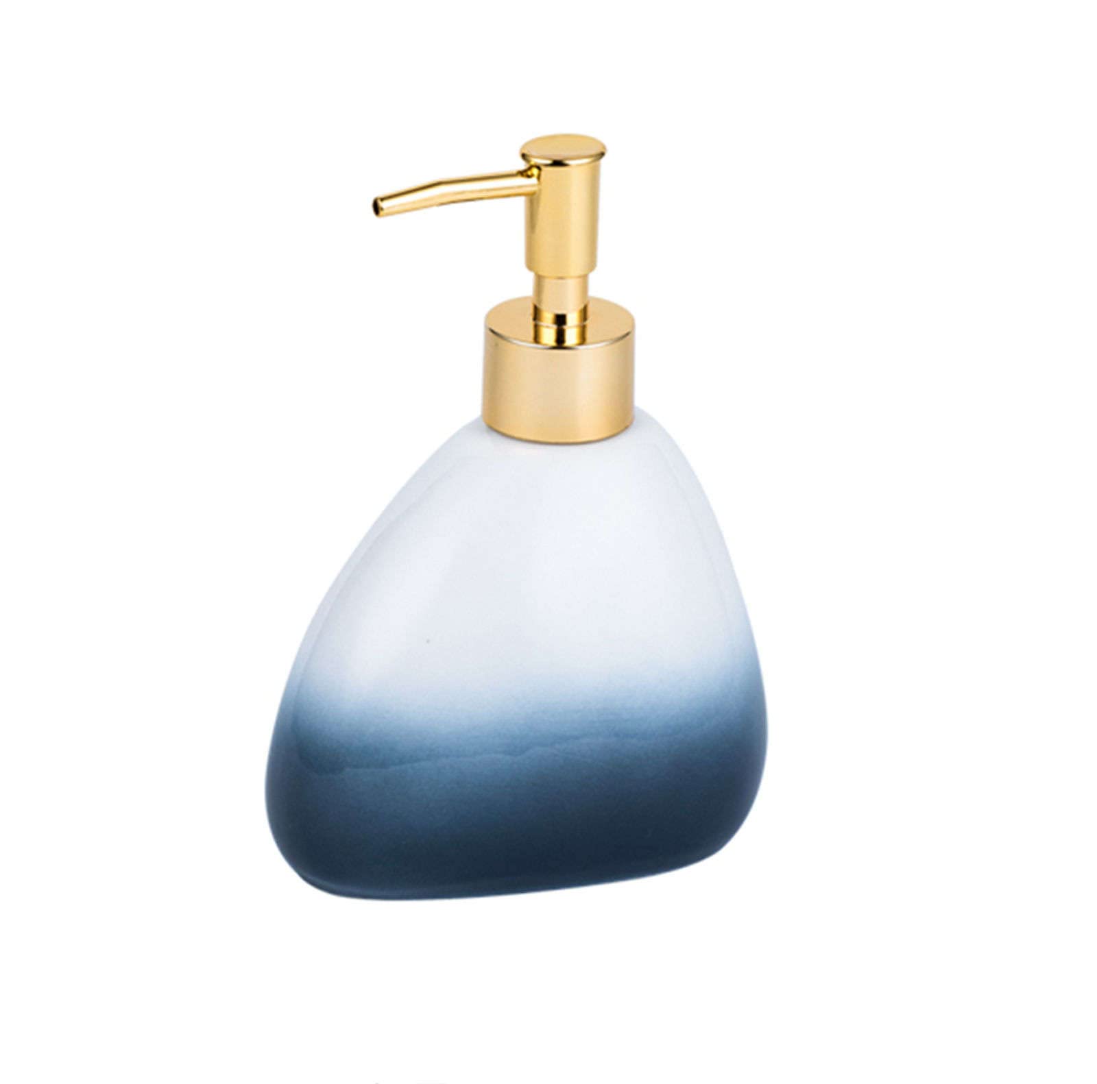 soap dispenser, soap dish,Blue Gradientl Foaming Soap Dispenser, Refillable Lotion For Bathroom Vanity Countertop, Ceramic Shampoo Dispenser-Lotion bottle-Gradient