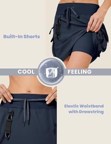 FitsT4 Sports Women's Hiking Cargo Skorts High Waisted Dressy Casual Skirts with Zipper Pockets2