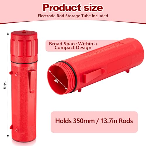 Image of Zonon 4 Pcs Welding Rod Storage Tube 14 Inch Tig Rod Holder, Red