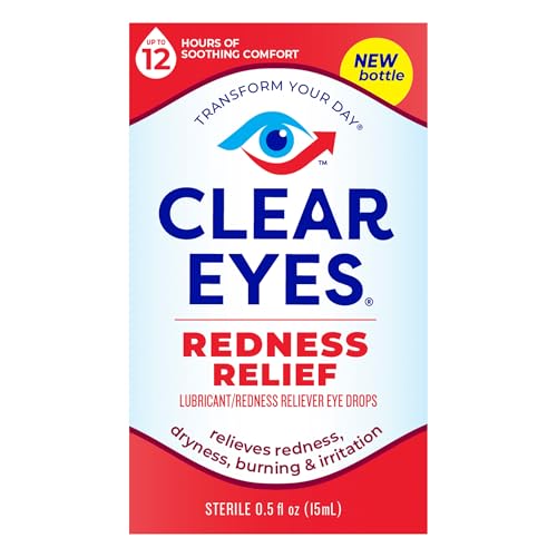 Clear Eyes Redness Relief Lubricant Redness Relief Eye Drops, 0.5 oz