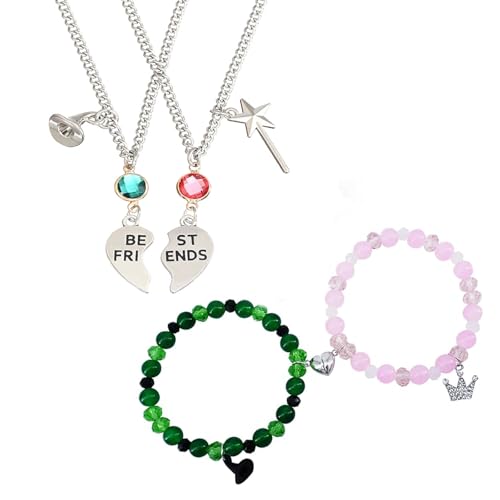 Image of Elphaba Glinda Friendship Matching Bracelets-Crown Witch Hat Matching Bracelets-BFF Couples Accessories Gifts for Bestfriend Couples Fans Party Dress Accessories