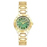 Oidea Relojes de oro para mujer: reloj de pulsera analógico de cuarzo con diamantes de imitación vintage y esfera redonda, luminoso, informal, vestido de negocios, para mujer, Correa dorada, esfera