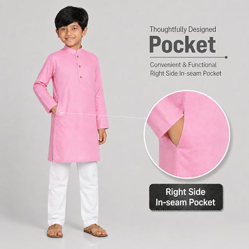 Image of Chandrakala Kids Kurta Set for Boys Indian Ethnic Wear (KK117-P)