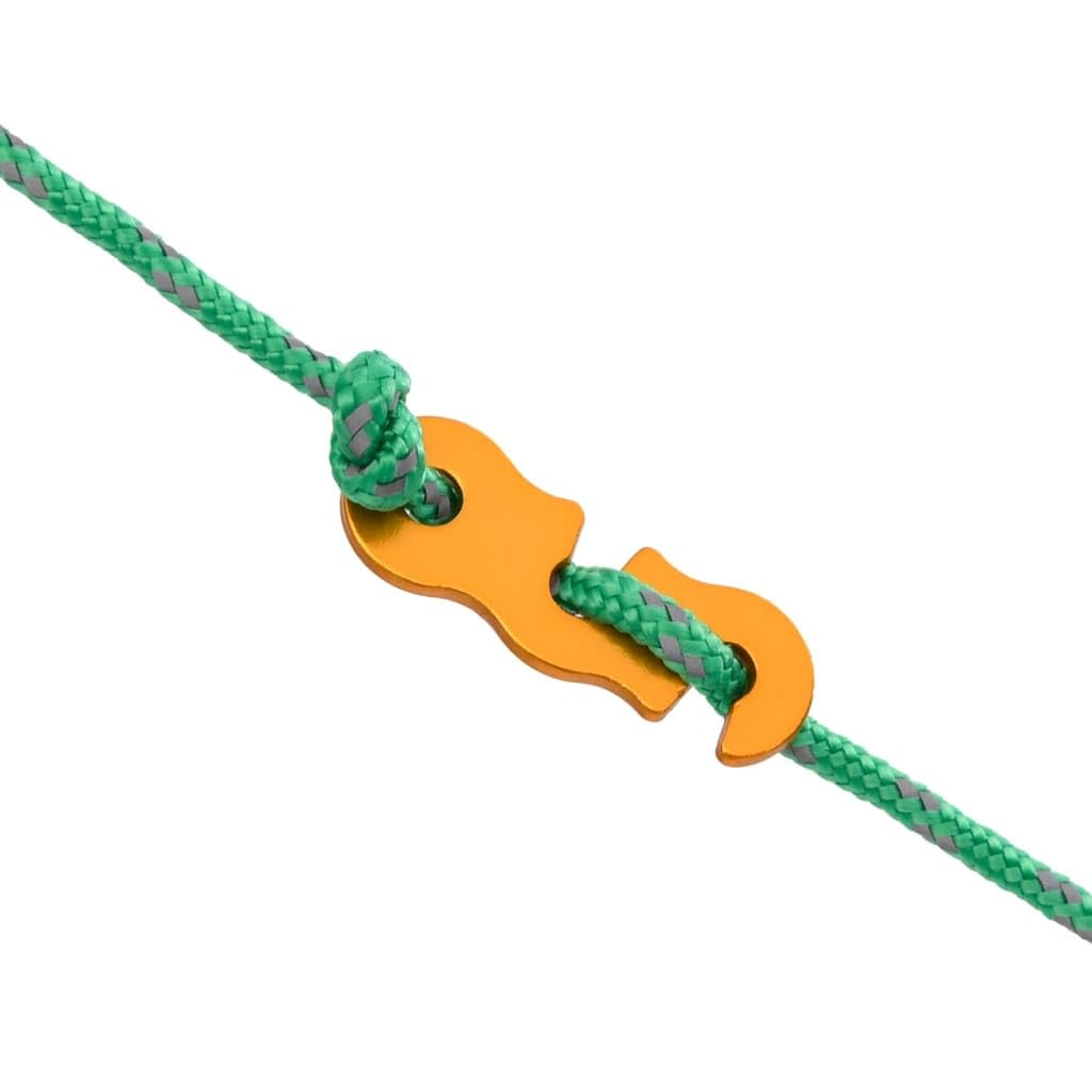 Reflektierende Abspannleine aus Polypropylen mit Seilspannern 8 STK, 4 m lang, 4 mm stark, mit Aluminiumspanner zum Zelt aufbauen, Camping, Sturm sichern