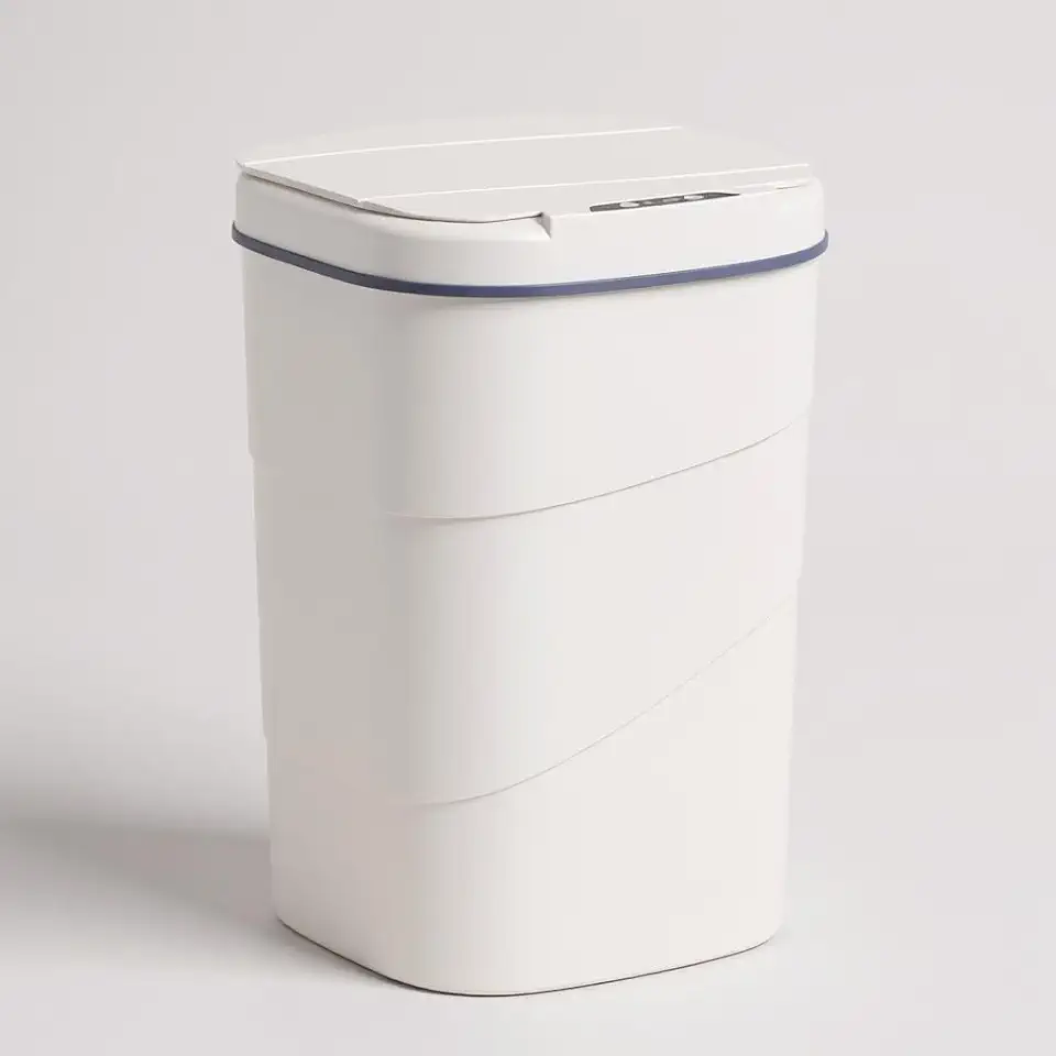 Lixeira Automática com Sensor 14 L Branca – Tampa Antiodor, Lixeira Moderna para Banheiro, Cozinha e Escritório, Abertura Sem Toque, Sem Pedal, Design Compacto e Higiênico