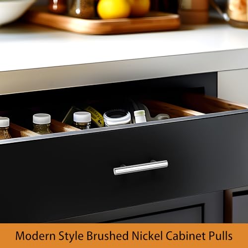 Probrico 5 Pack Kitchen Cabinet Handles Polished Chrome Drawer Pulls for Cabinet Door 2-1/2\" Hole Centers, Round T Bar Cabinet Pulls and Handles Kitchen Stainless Steel Drawer Handles - Thumbnail 2