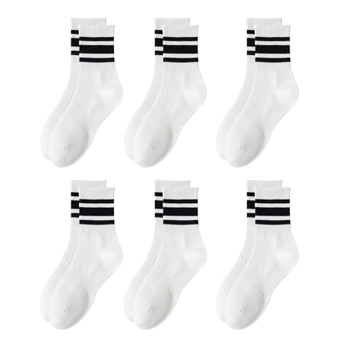 Image of VWU Women Men Crew Socks Cotton Dress Socks Ankle Neutral Casual Gilr Boy Solid Color Crew Socks SIze 5-12
