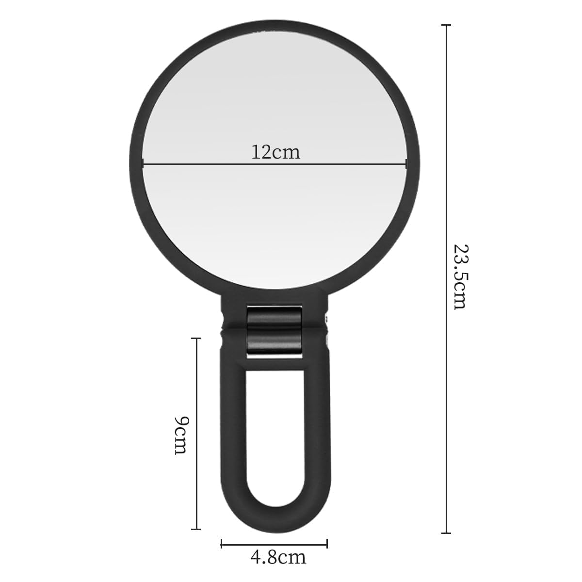 SVS ONLINE Plastic 1x 15x Magnifying Handheld Square Hand Mirror, Travel Folding Held Double Sided Pedestal Magnification and True Image Makeup Mirror for Women with Adjustable Handle 1