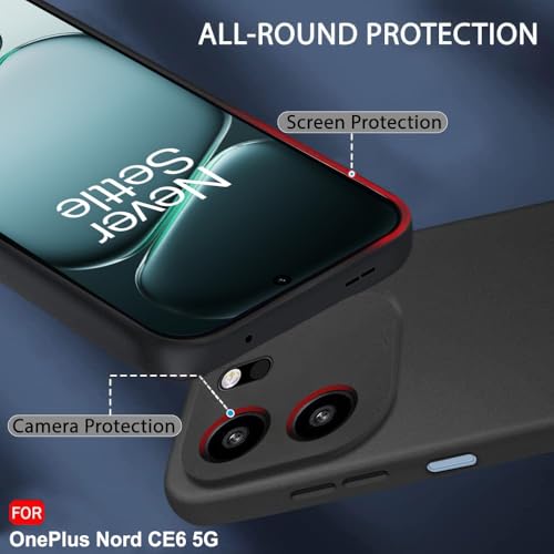 Image of TheGiftKart Sleek Back Cover Case for OnePlus Nord CE 6 5G | Slim Fit Protective Design | Ultra Matte Finish | Camera Protection Bump | Soft Back Cover Case for OnePlus Nord CE6 5G (Silicone, Black)