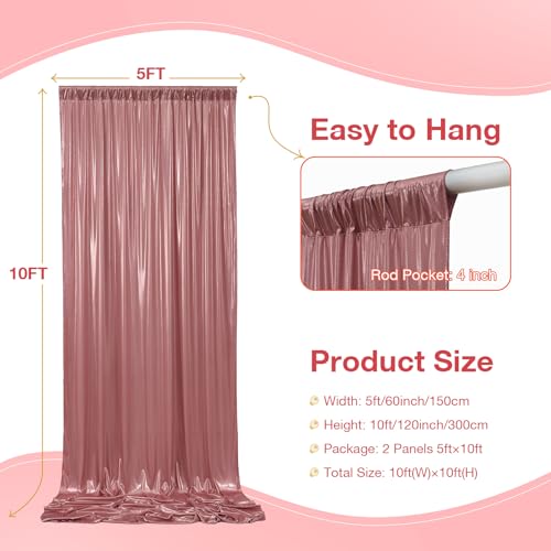 Image of 10x10 ft Wrinkle Free Rose Gold Sequin Backdrop Curtain for Parties,Thick Not Fall-Off Glitter Backdrop Drapes,2 Panels 5x10ft Shimmer Photo Back Drop Cloth for Wedding Birthday Photography Background
