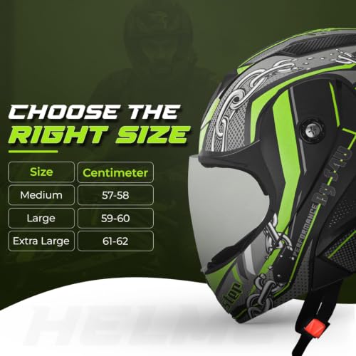 Image of Rydr AC Dx Flip-Up Full Face Motorbike Helmet | | Durable Two-Wheeler Helmet for Men and Women | Comfortable Fit with Air Ventilation for Safe Bike & Scooter Riding