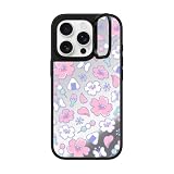 CASETiFY ミラー リングスタンド MagSafe対応 iPhone 16 Pro ケース [キックスタンド / 1.5mからの落下試験をクリア (MIL規格1倍相当) / ワイヤレス充電およびMagsafe対応] - Anime Sakura - シルバー (シルバーバンパー）