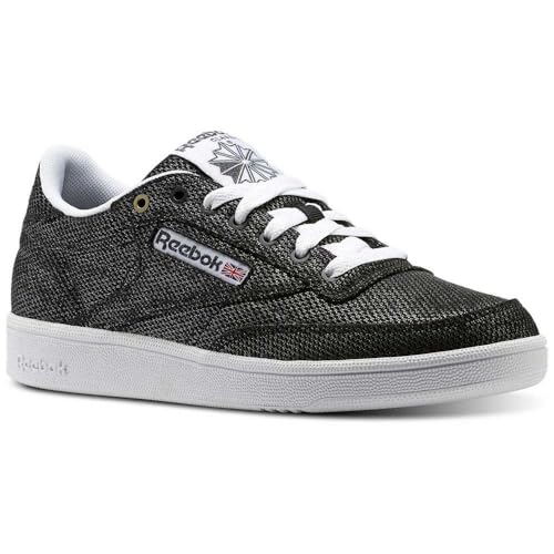 Reebok Club C 85 Metallic Mesh, Chaussures de Tennis Femme, Noir (Black/White), 38 EU