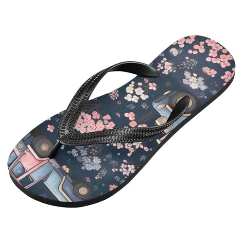 Women Beach Summer Casual Flip Flop Cute Car Pink FlowerQuick Dry Sandals Slipper for Men 214B2868
