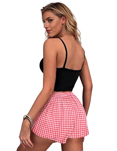Image of Ekouaer Women Pajama Shorts Comfy Lounge Bottom with Pockets Stretch Strip Sleepwear Drawstring Pj Bottoms Sleep Shorts