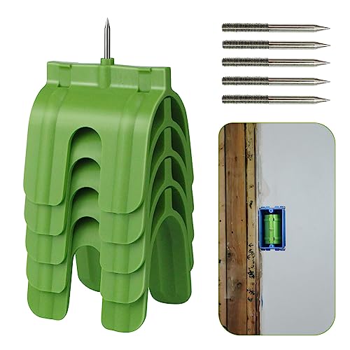 Yirepny 5Pcs Drywall Outlet Marker, Marking Tool for Electrical Outlets, Electric Wire Protection for Drywall Installation, Wire Protection Drywall Electrical Box Locator, No Measuring Needed Green