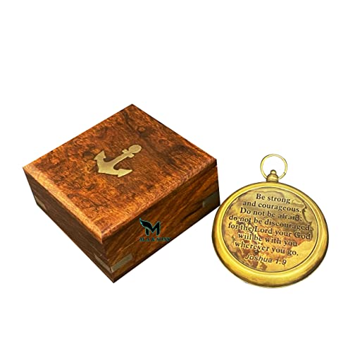 M.A & SONS Antique Locket Compass personalizado con grabado miniatura 3