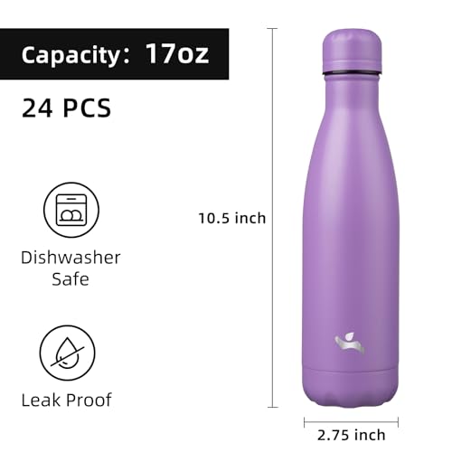 Image of Konokyo 24 Pack 17 oz Insulated Stainless Steel Water Bottle