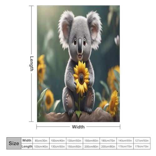 Couverture flanelle polaire koala chaude douce plaid canapé lavable 130x180 - 6