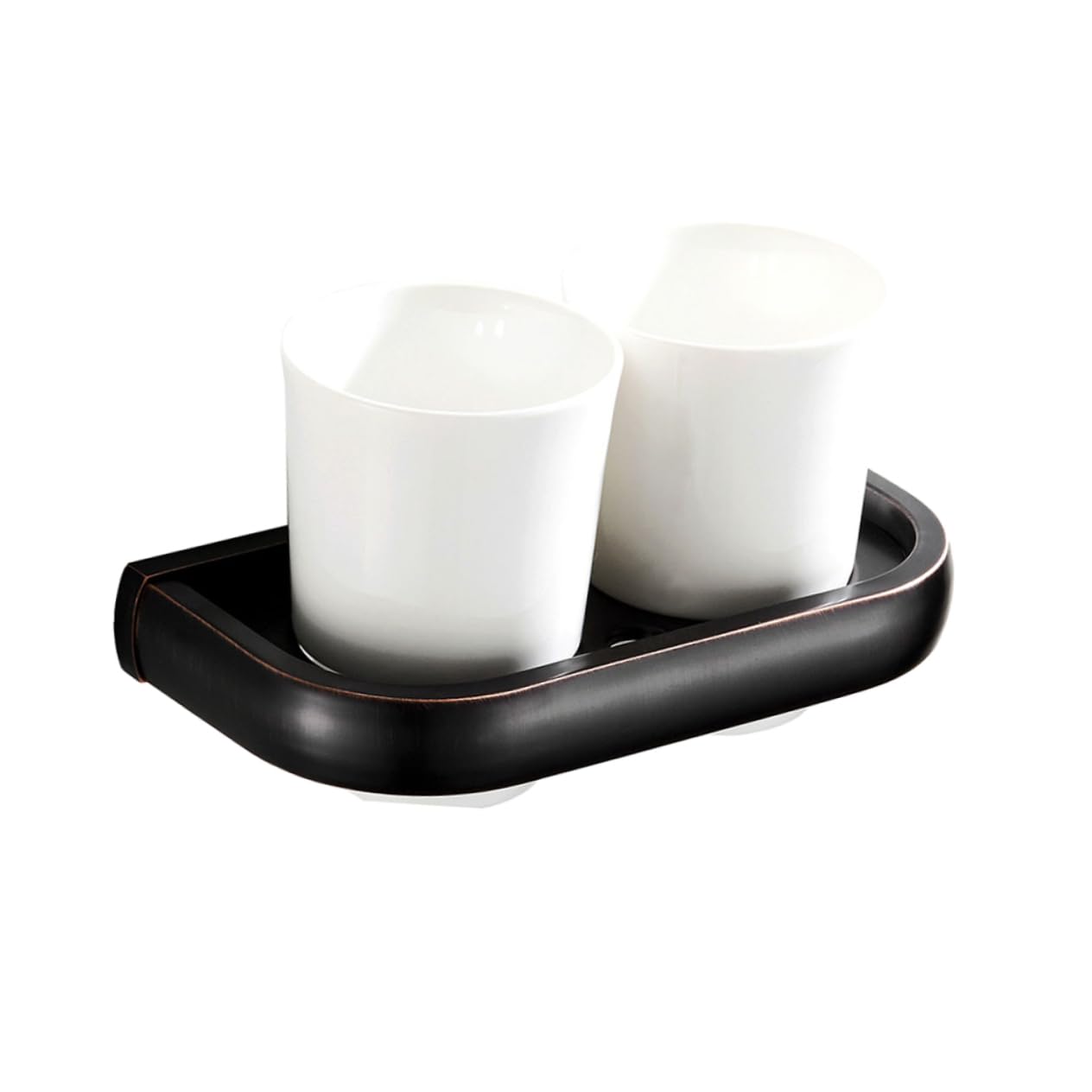 Cabilock Soporte De Doble Vaso De Cobre Antiguo para Cepillos De Dientes Montado Pared Organizador para Baño y Cocina Accesorios Incluidos Diseño Elegante y Resistente La Humedad