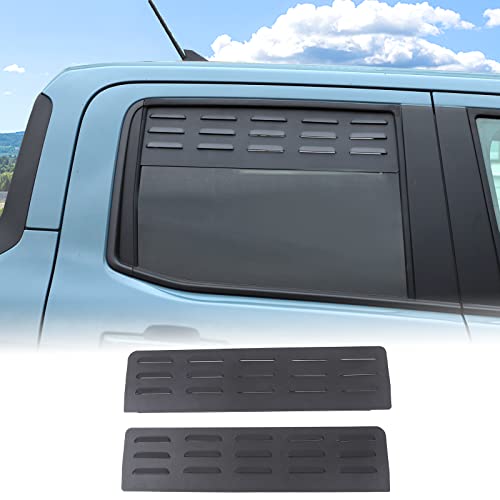 Aunginsy Car Aluminum Rear Side Window Louvers Air Vent Cover Compatible with Ford Maverick 2022-2025 Rear Side Window Louvers Sun Shade Cover Wind Vent Air Deflector Decoration Exterior Accessories