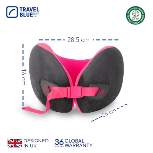 Image of Travel Blue Infinity Travel Ergonomic Neck Pillow Enjoy uninterrupted Sleep with 360-degree Support with Luxurious Hypoallergenic Material (Fuscia)