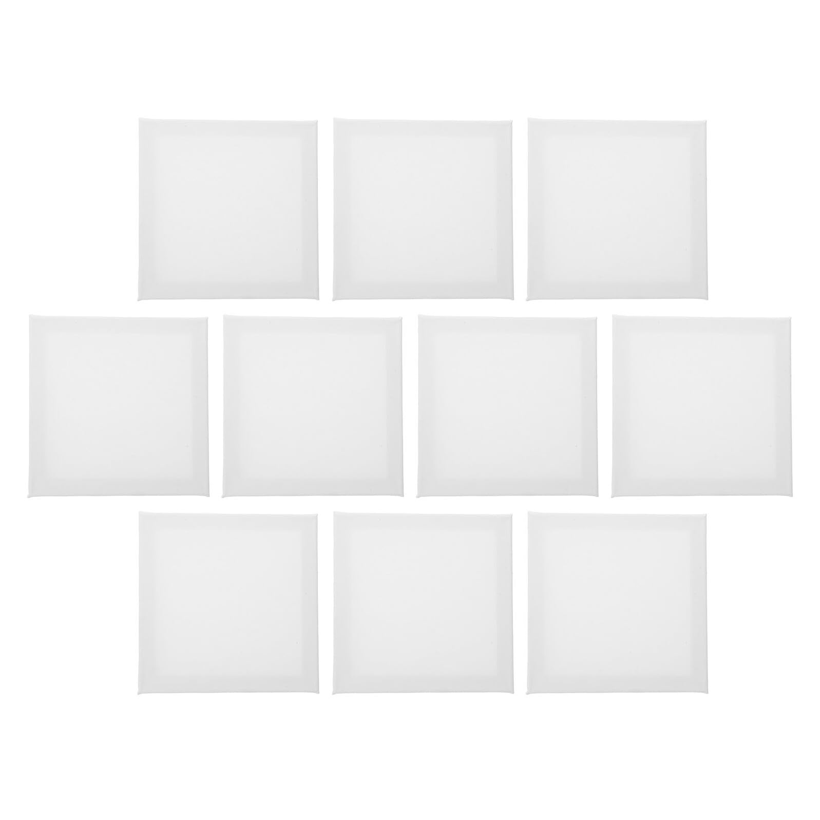 Healvian 10 Pièces Lot de 10 Toiles D'artiste 20x20 Cm en Coton 100% Cadres en Bois Intégrés, Supports Vierges pour Peinture à L'huile et Acrylique, Kit de Toile pour Atelier Créatif et