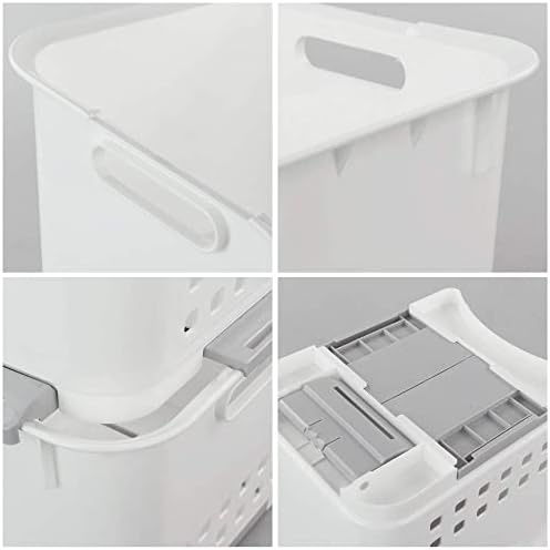 Lesbye 3 Packs Plastic Stacking Storage Basket, Multifunctional Stacking Baskets, Kitchen Vegetable and Fruit Rack Bin, White, f