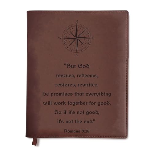Journal de la Bible en cuir rechargeable, cadeau Romains 8:28 chrétien