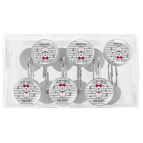Crochets rideau de douche chat rigides pour stopper les chutes