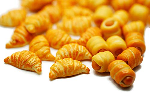 20 rollos de pan de salchicha y croissant casa de muñecas en miniatura, cocina de alimentos por Cool Price