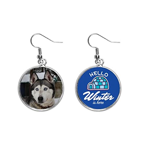 Pendientes colgantes de Husky siberiano para lucir con tus looks y jerséis de invierno