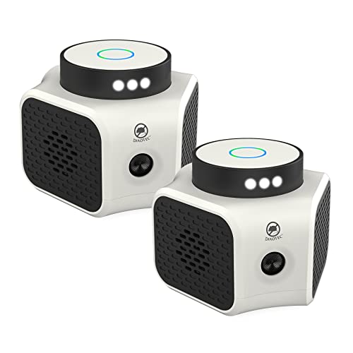 Diaotec Mice Repellent Plug-in Rodent Repellent Ultrasonic Squirrel Repellent with LED Strobe Lights, Emits Ultrasonic Waves to Stop Mice Invading Your Home (Black White-2)