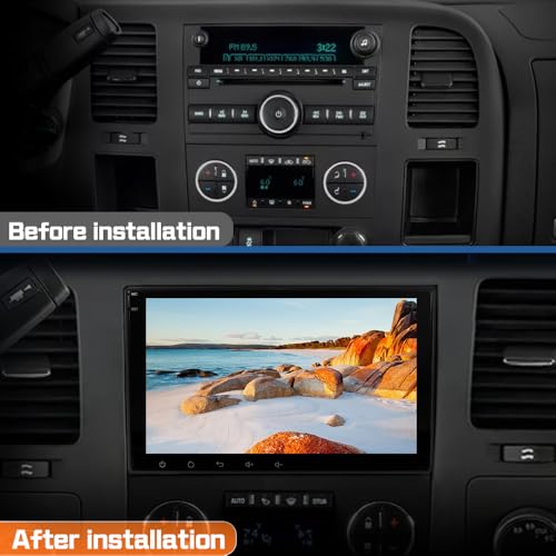 Image of Junsun 4Core 64GB ROM Car Radio Stereo for Chevy Silverado Tahoe GMC Sierra Yukon 2007-2013, Android 13 with CarPlay Android Auto Bluetooth GPS Navigation Backup Camera, 8 Inch IPS Touch Screen