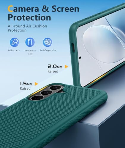 Image of FNTCASE for Samsung Galaxy S26-FE Case: Non Slip TPU Military Grade Green