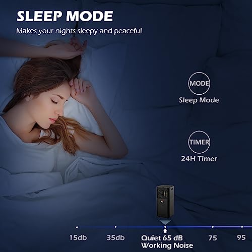 Homcom 8000 Btu Mobile Portable Air Conditioner For Home Office Cooling, Dehumidifier, Ventilating, Portable Ac Unit With Remote, Led Display, 24H Timer, Auto Shut-Down, Black #TOP6