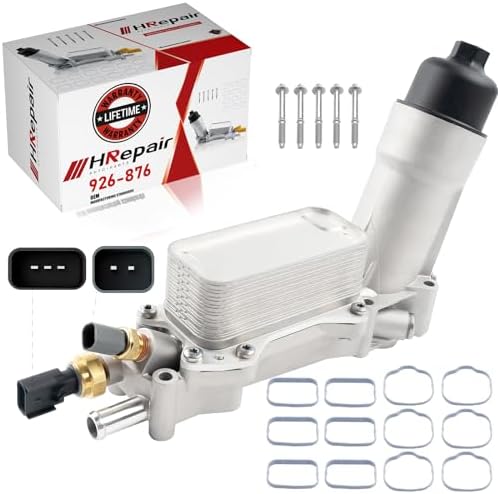 HRepair 926-959 926-876 Aluminum 3.6 Oil Cooler,Oil Filter Housing Assembly fits for 2011-2016 Jeep Wrangler Cherokee Dodge Journey Challenger Ram 1500 ProMaster Chrysler 200 300 3.6L V6.etc