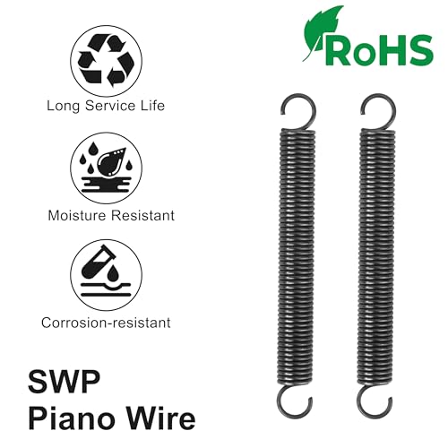 GUNGY Zugfedern mit Haken Klavierdraht Zugfeder Spannfeder 175mm Außendurchmesser 20mm Drahtdurchmesser 2,6mm Maximale Zugkraft 15,3kg 2,6x20x175mm 2 Stück