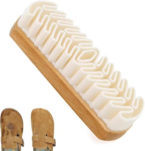 Brosse et Gomme 2026 pour Nubuck et Daim - Nettoyant Doux en Bois et Caoutchouc-Crêpe pour Chaussures, Sacs, Canapés et Accessoires en Cuir (1 pièce)