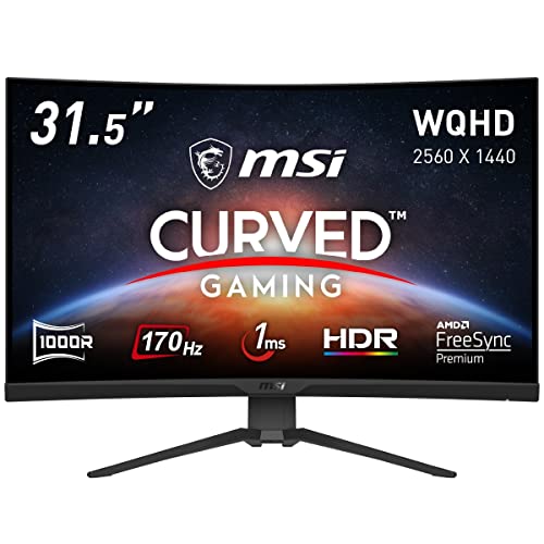 MSI G322GQP 31.5インチ WQHD 新品未使用 170Hz/31.5型/WQHD/湾曲な全部入りゲーミングモニター「MSI