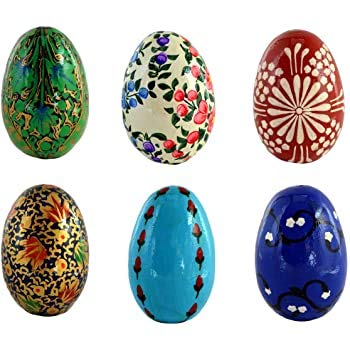 Baba Art and Crafts Wooden Easter Eggs Ornaments - Set of 10 - Multicoloured - Intricate Designs - Assorted Colors - Image 5 thumbnail