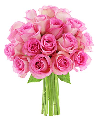 KaBloom-18 Pink Rose Bouquet, Flowers for Valentine, Mother's Day